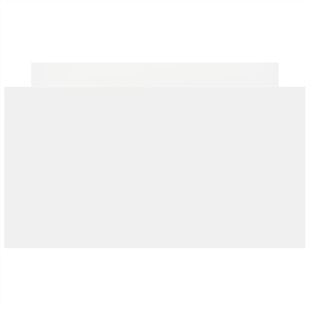 Sängram med huvudgavel och fotgavel vit 90x190 cm