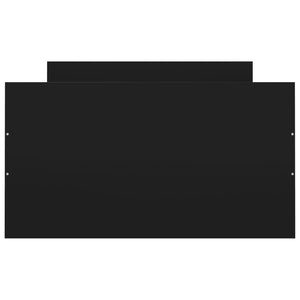 Sängram med huvudgavel och fotgavel svart 90x190 cm