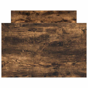 Sängram med huvudgavel och fotgavel rökfärgad ek 75x190 cm