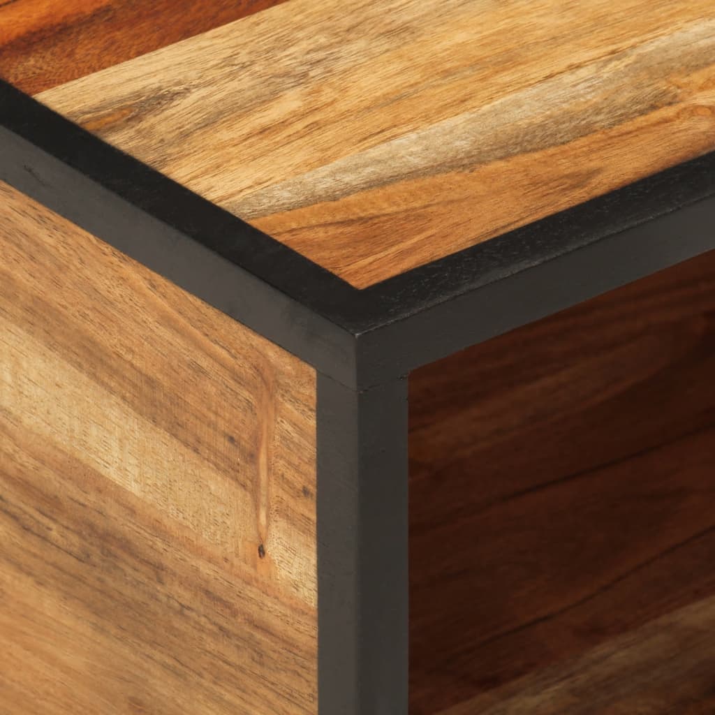 Väggmonterat sängbord 35x35x20 cm massivt akaciaträ