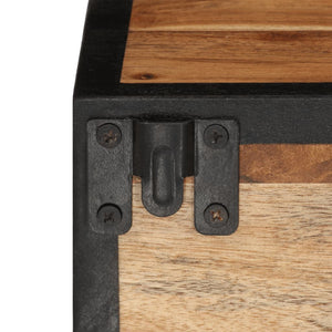 Väggmonterat sängbord 35x35x20 cm massivt akaciaträ