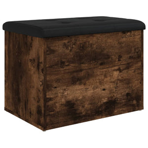 Förvaringsbänk rökfärgad ek 62x42x45 cm konstruerat trä
