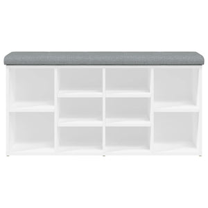 Skobänk vit 102x32x50 cm konstruerat trä