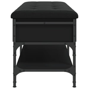 Skobänk svart 102x42x45 cm konstruerat trä