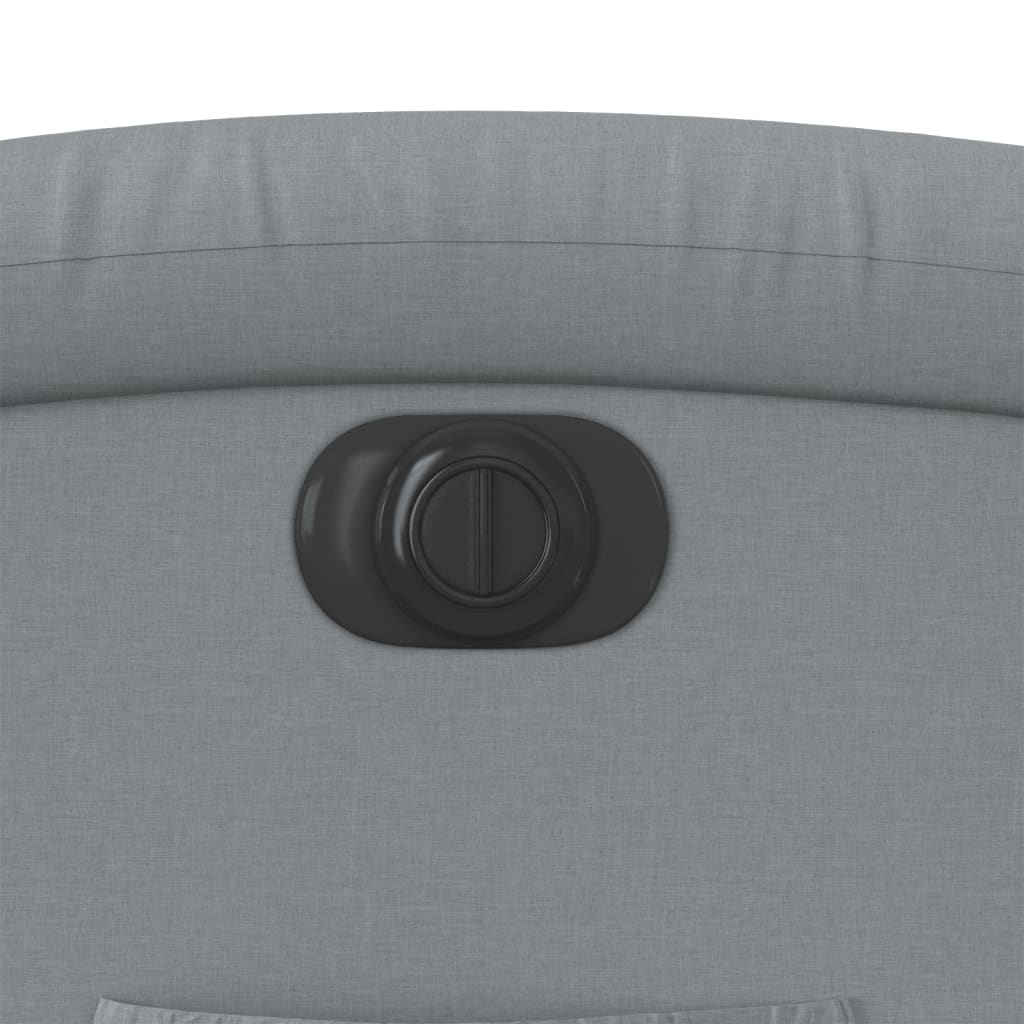 Elektrisk reclinerfåtölj med uppresningshjälp ljusgrå tyg