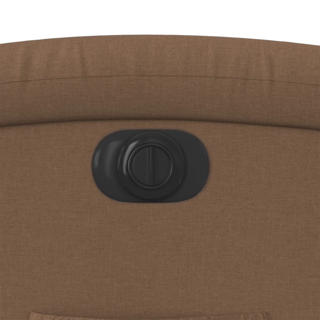 Elektrisk reclinerfåtölj med uppresningshjälp brun tyg