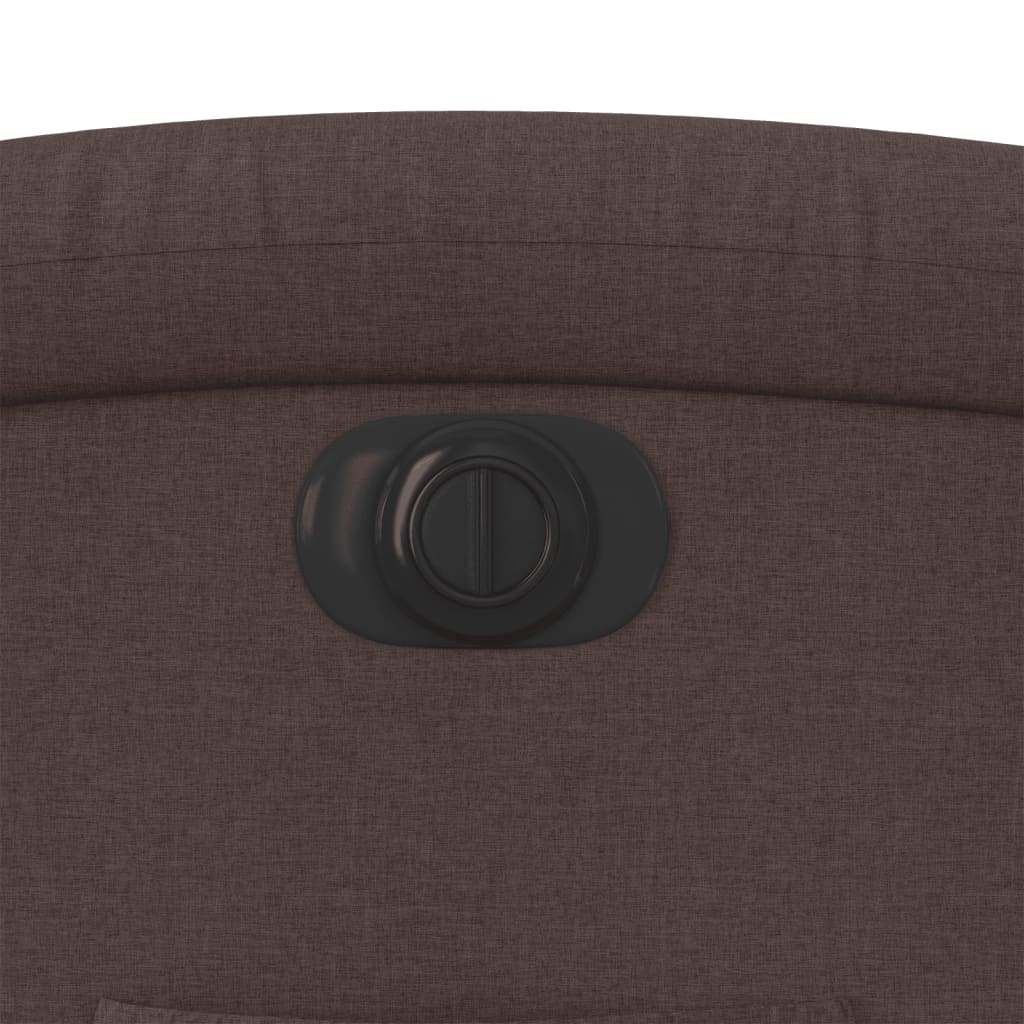 Elektrisk reclinerfåtölj med uppresningshjälp brun tyg