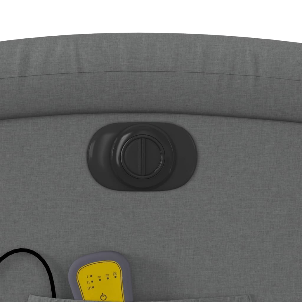 Elektrisk massagefåtölj med uppresningshjälp mörkgrå tyg