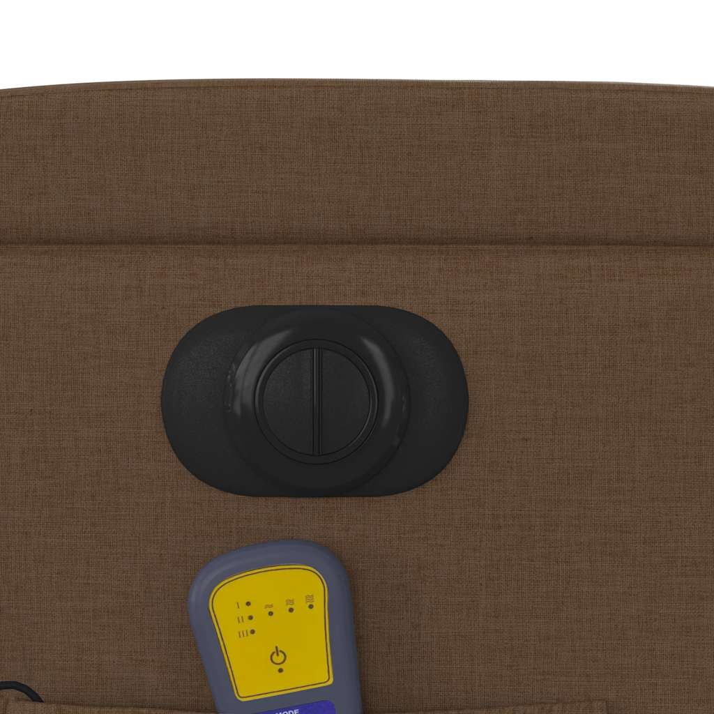 Elektrisk massagefåtölj brun tyg