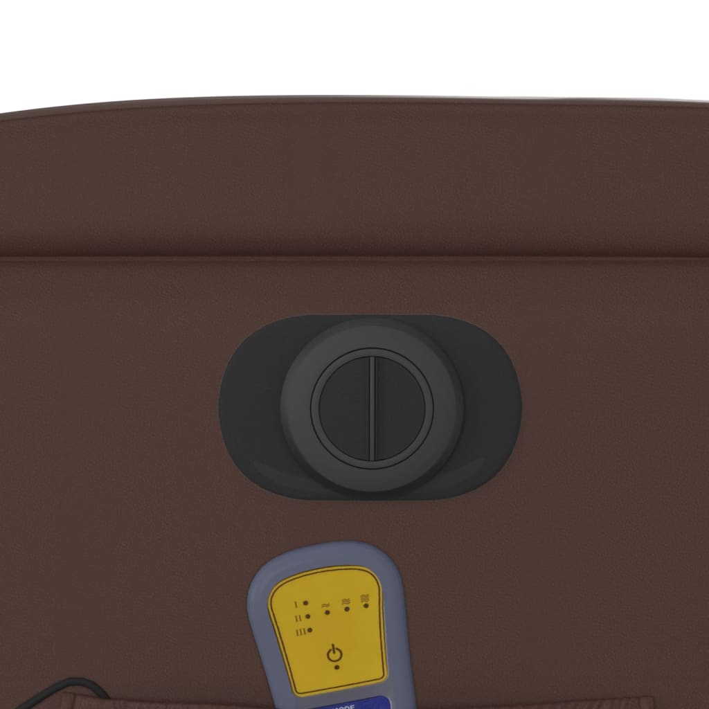 Elektrisk massagefåtölj brun konstläder