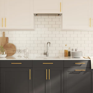 Skåphandtag 10 st guld 128 mm rostfritt stål