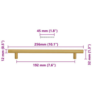 Skåphandtag 5 st guld 192 mm rostfritt stål