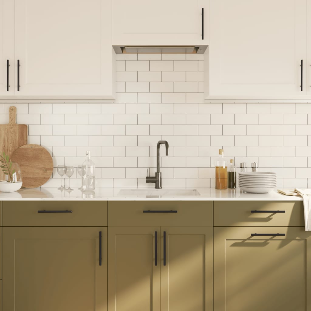 Skåphandtag 10 st svart 128 mm rostfritt stål