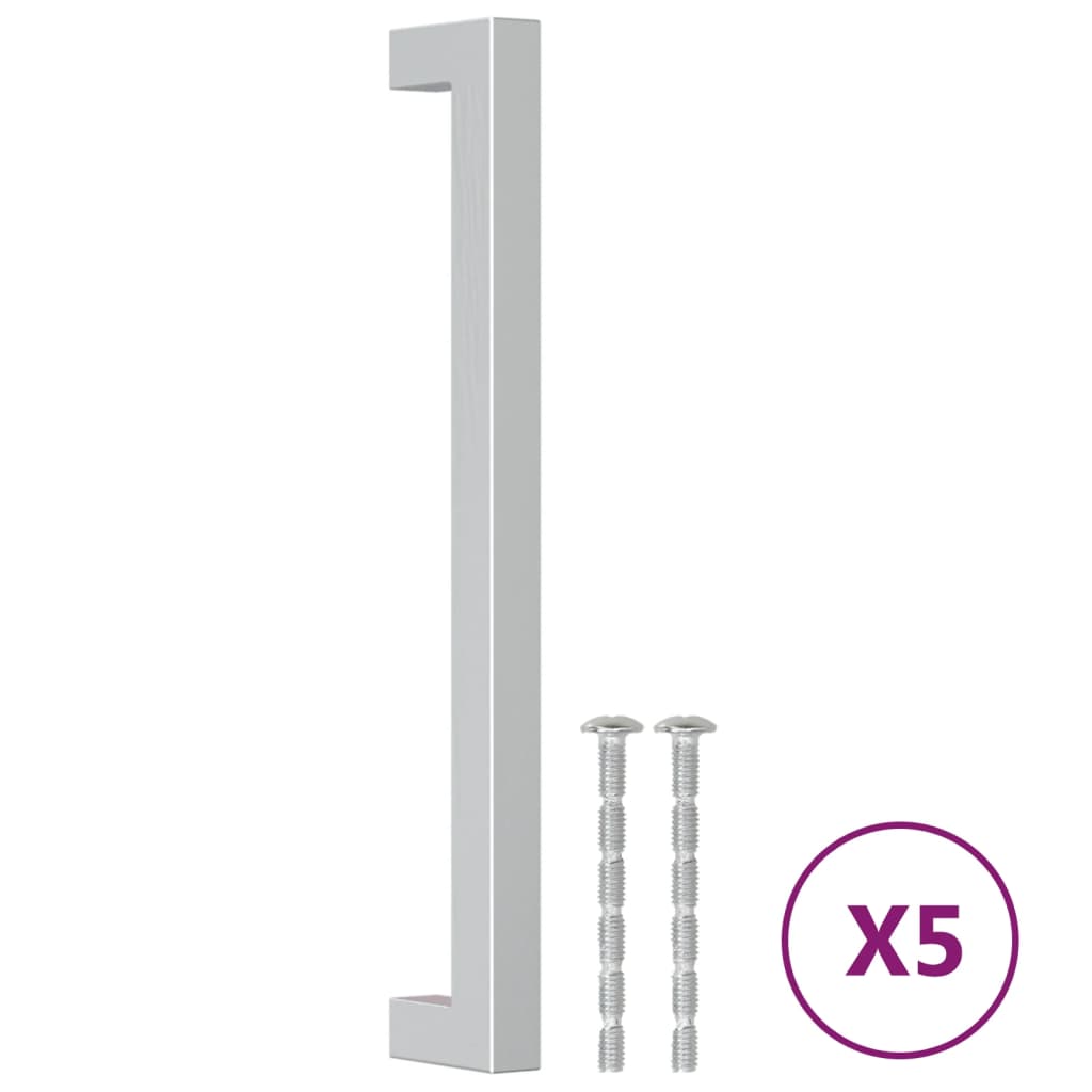 Skåphandtag 5 st silver 192 mm rostfritt stål