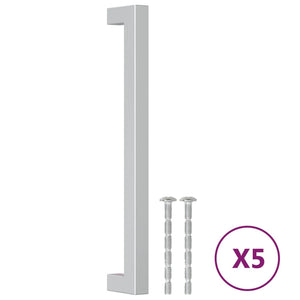 Skåphandtag 5 st silver 192 mm rostfritt stål