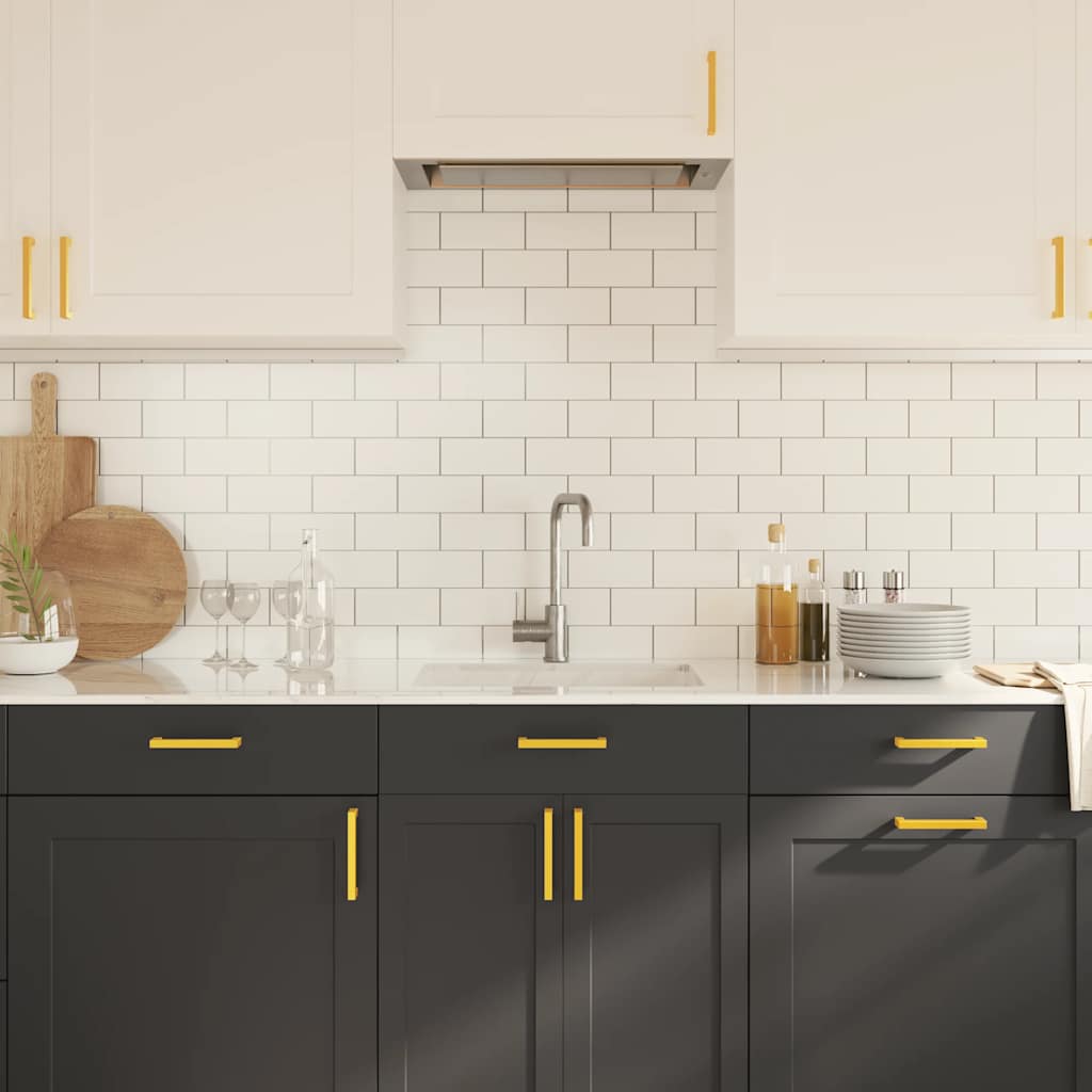 Skåphandtag 10 st guld 128 mm rostfritt stål