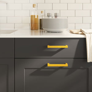 Skåphandtag 10 st guld 128 mm rostfritt stål