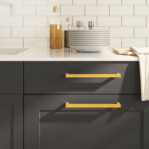 Skåphandtag 5 st guld 224 mm rostfritt stål