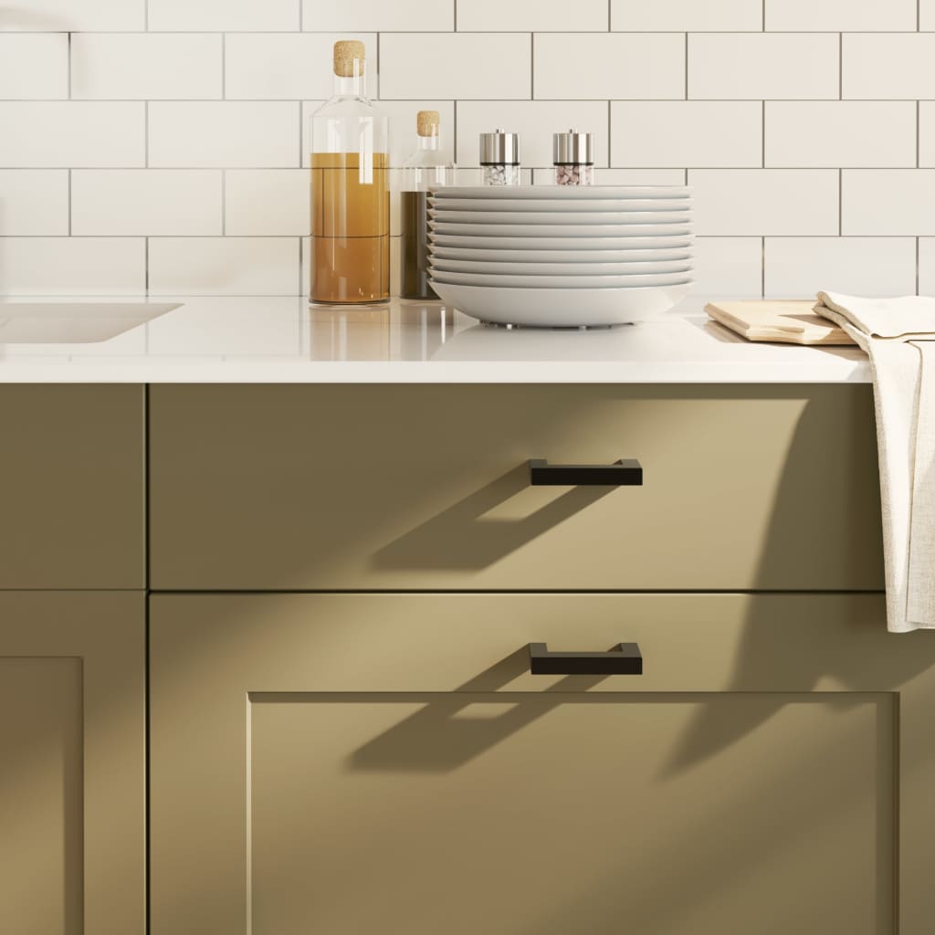 Skåphandtag 10 st svart 64 mm rostfritt stål