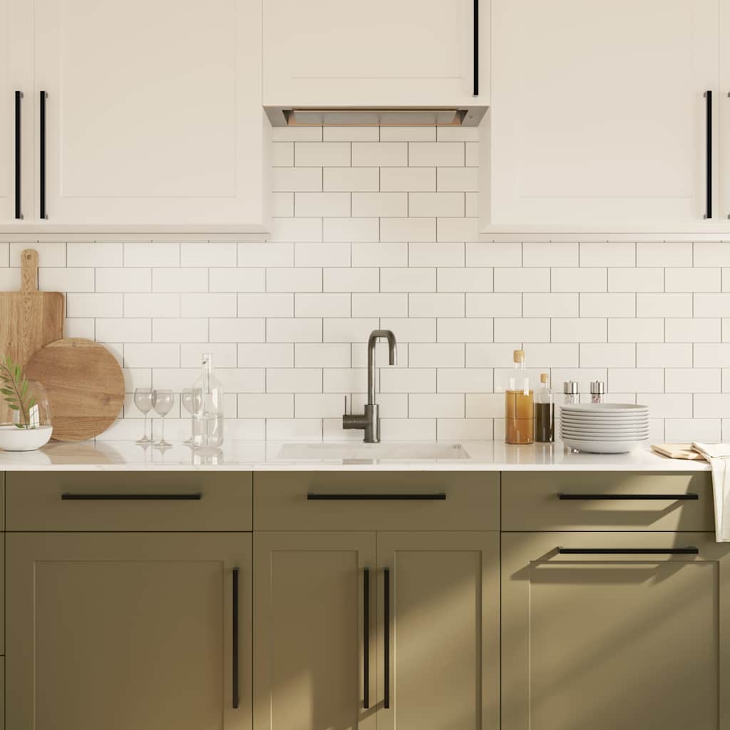 Skåphandtag 5 st svart 320 mm rostfritt stål