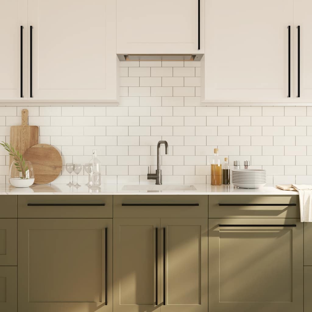 Skåphandtag 5 st svart 480 mm rostfritt stål