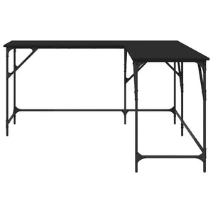 Skrivbord svart 149x149x75 cm konstruerat trä