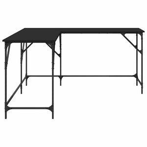 Skrivbord svart 149x149x75 cm konstruerat trä