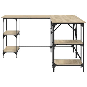 Skrivbord sonoma-ek 139x139x75 cm konstruerat trä