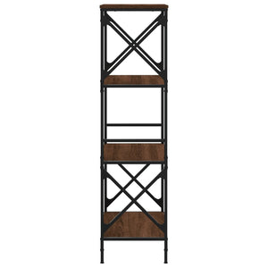 Bokhylla 4 hyllplan brun ek 59x35x132 cm konstruerat trä