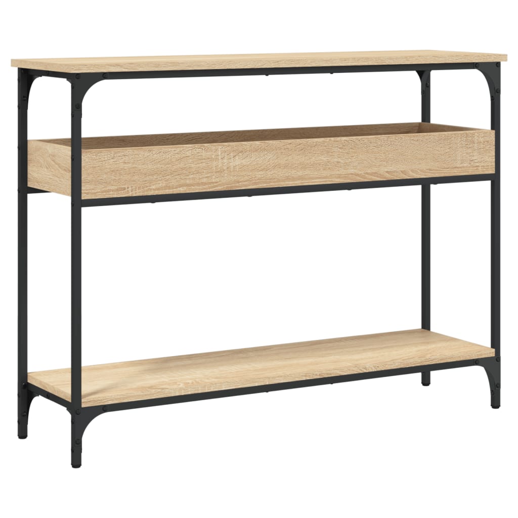 Konsolbord med hylla Sonoma Ek 100x29x75cm konstruerat trä