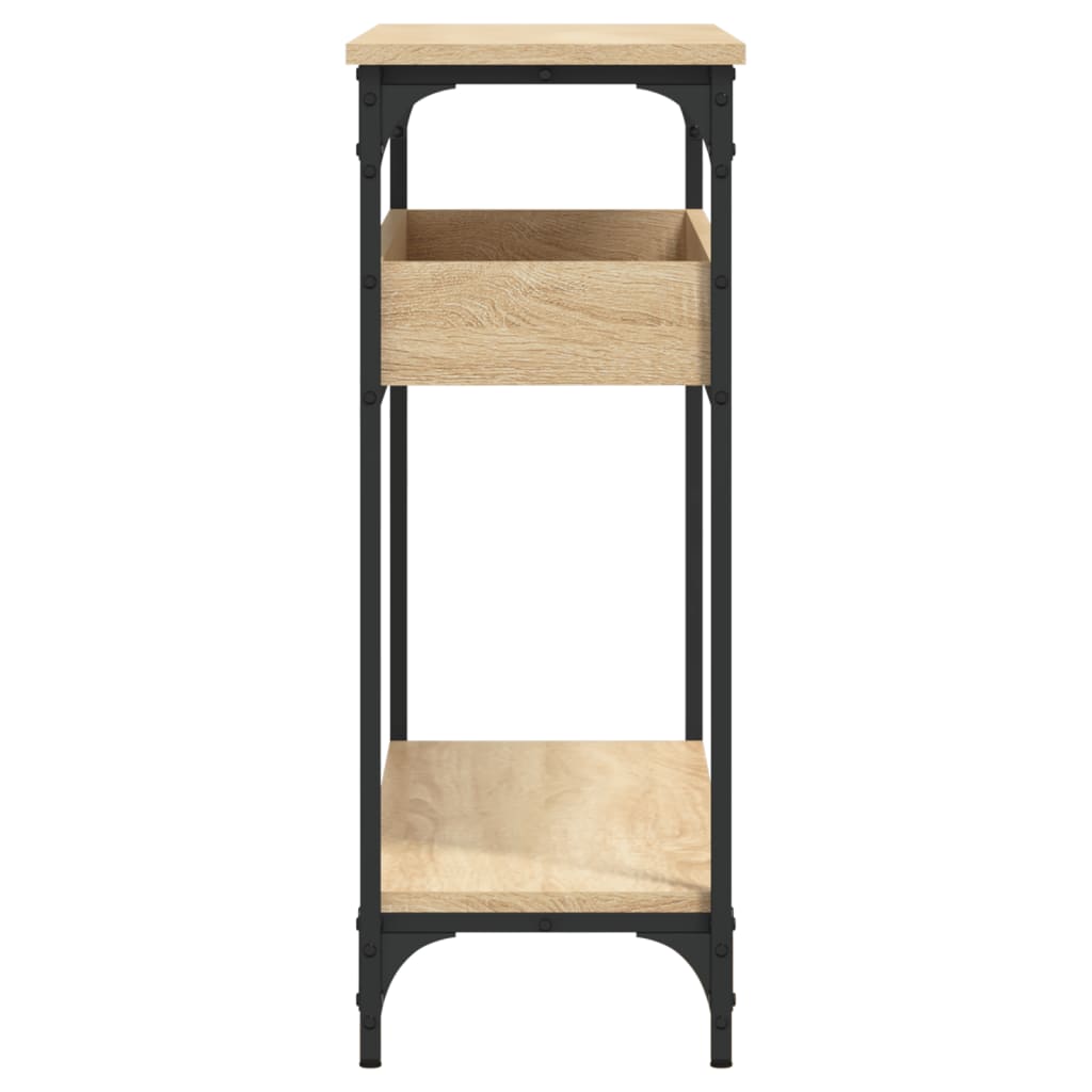 Konsolbord med hylla Sonoma Ek 100x29x75cm konstruerat trä