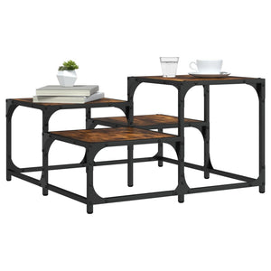 Soffbord rökfärgad ek 68x68x40 cm konstruerat trä