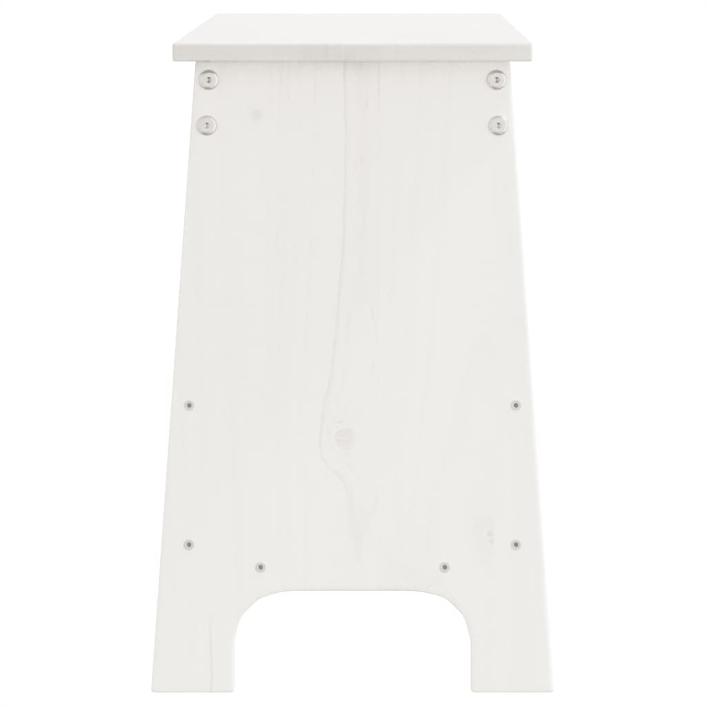 Hallbänk vit 100x28x45 cm massivt trä furu