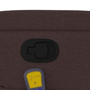 Massagefåtölj mörkbrun tyg