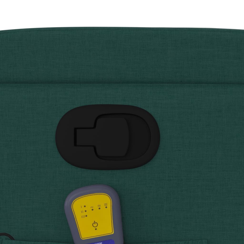 Massagefåtölj mörkgrön tyg