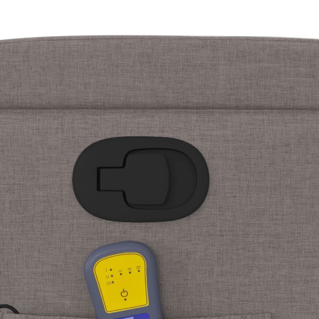 Massagefåtölj taupe tyg