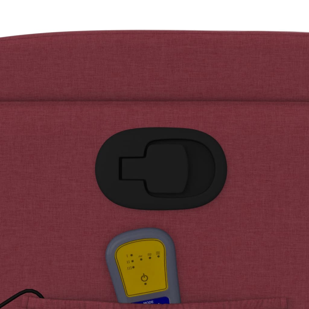 Massagefåtölj vinröd tyg