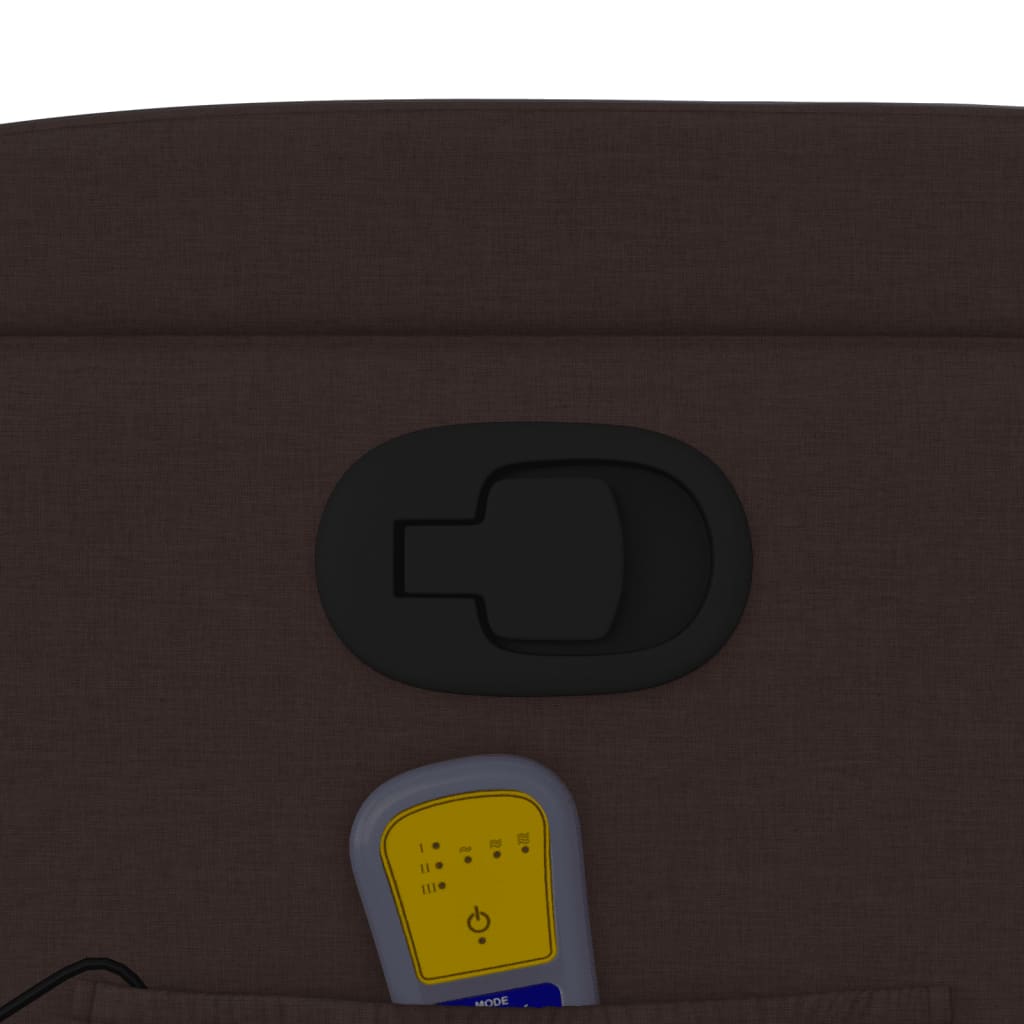 Massagefåtölj mörkbrun tyg