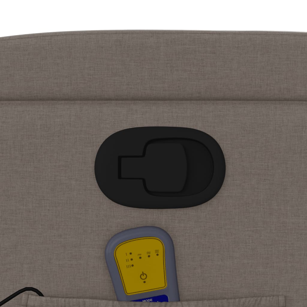 Massagefåtölj taupe tyg