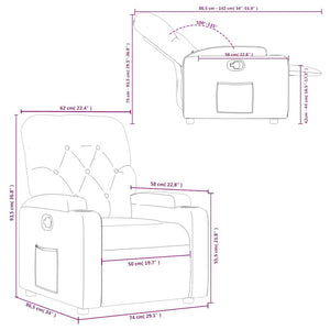 Reclinerfåtölj gräddvit tyg