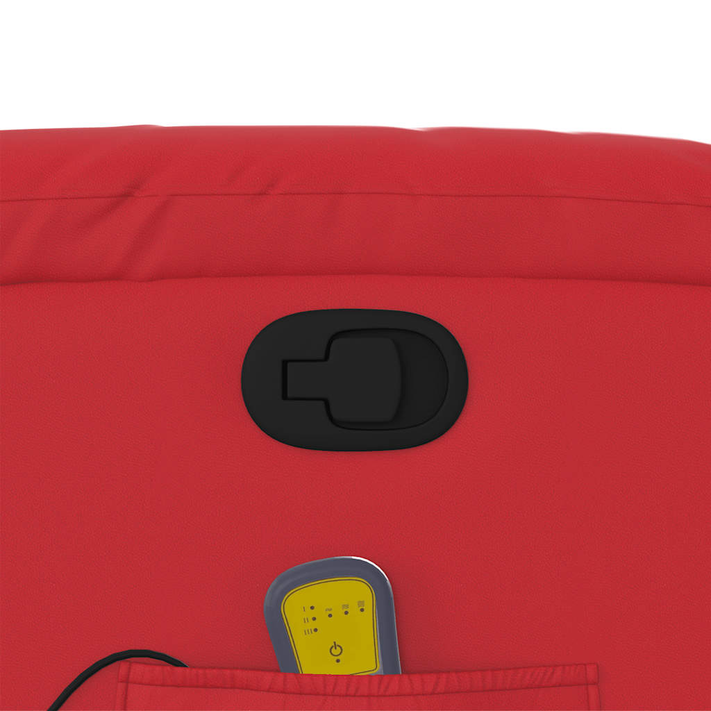 Massagefåtölj röd konstläder