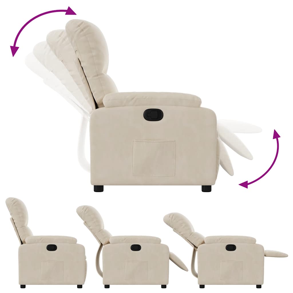 Reclinerfåtölj beige mikrofibertyg