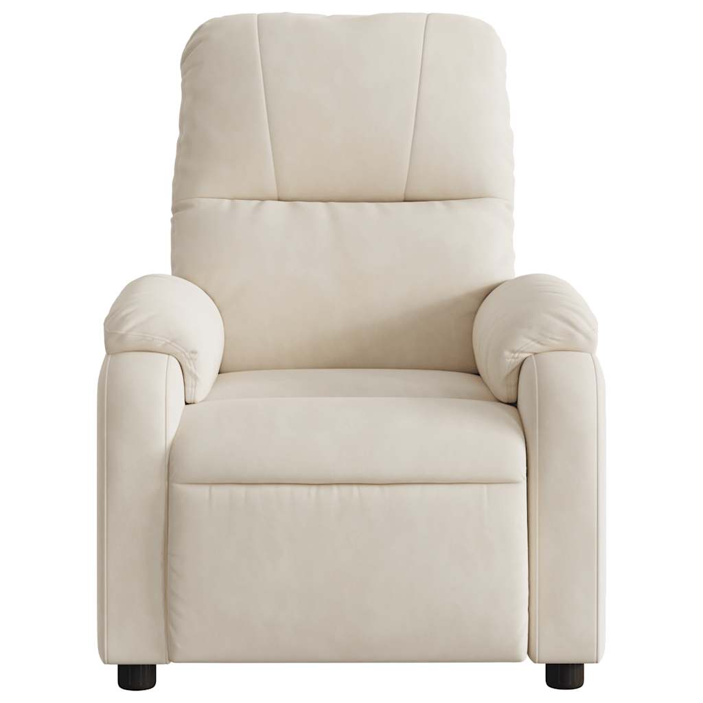 Reclinerfåtölj beige mikrofibertyg
