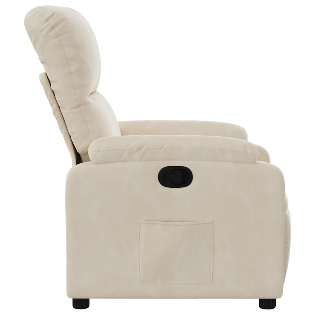 Reclinerfåtölj beige mikrofibertyg