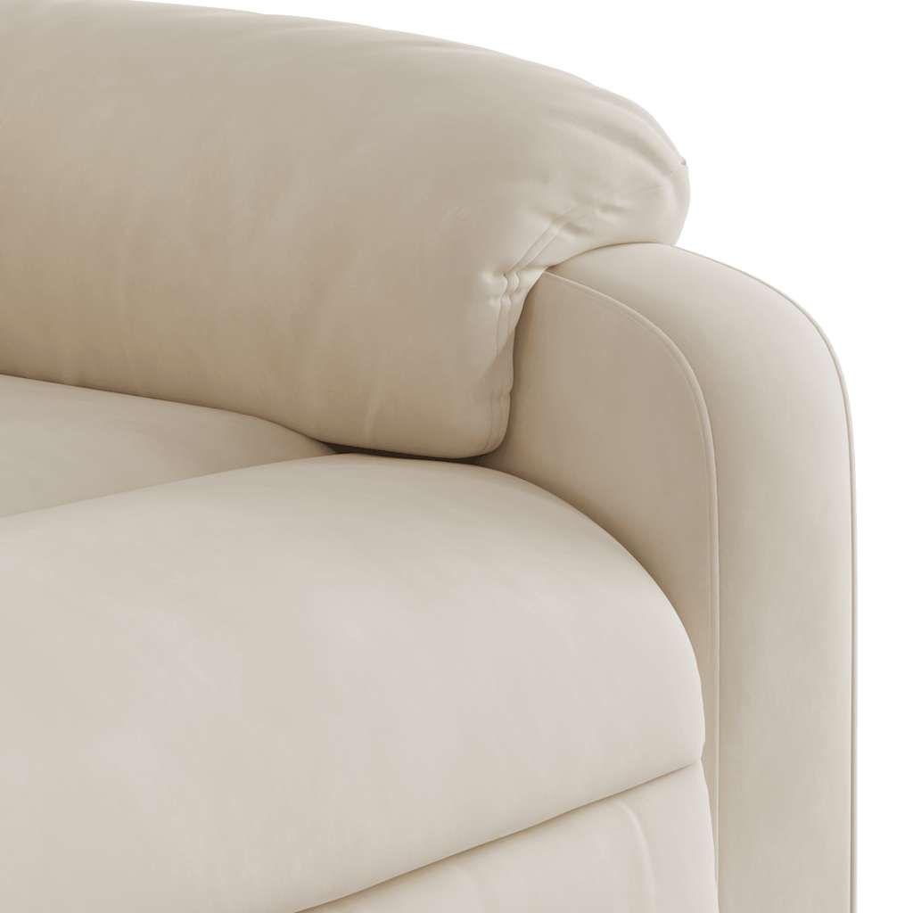 Reclinerfåtölj beige mikrofibertyg