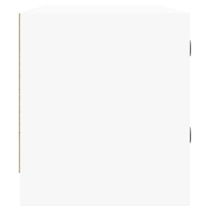 Tv-bänk med glasdörrar vit 102x37x42 cm