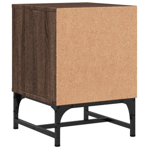 Sängskåp med glasdörrar 2 st brun ek 35x37x50 cm