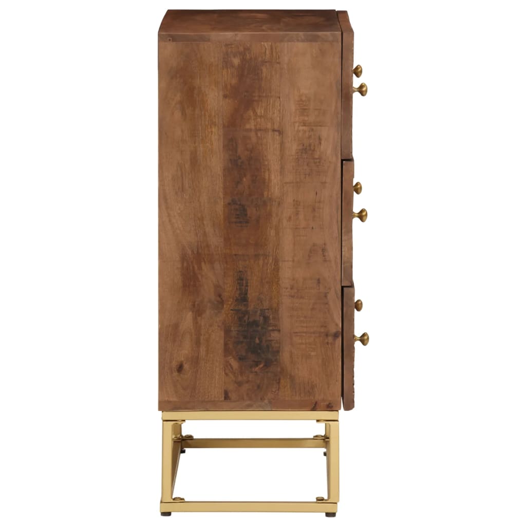 Byrå 55x30x76 cm massivt mangoträ och järn