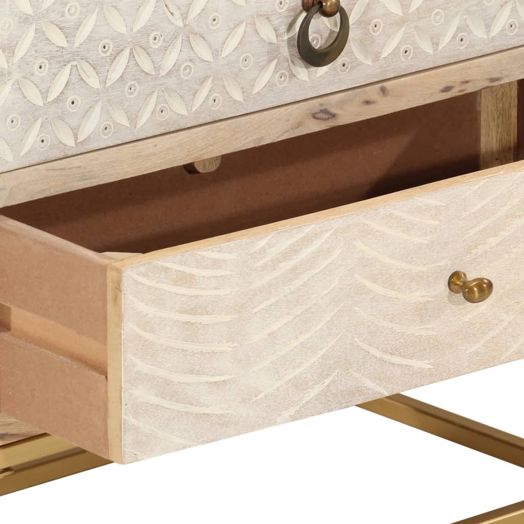 Byrå 55x30x76 cm massivt mangoträ och järn