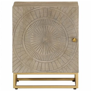 Sängbord 40x30x50 cm massivt mangoträ och järn